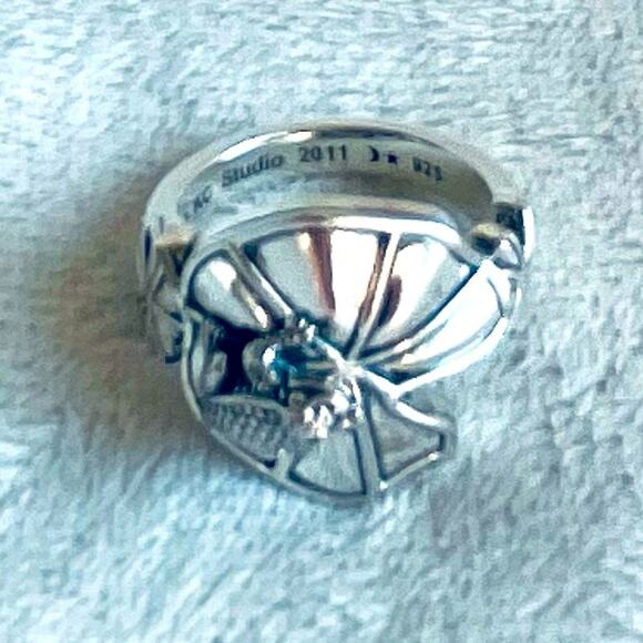 Frog On Lily Pad KC Studio 2011 Barry Kieselstein Cord Sterling Silver Ring - Picture 6 of 15